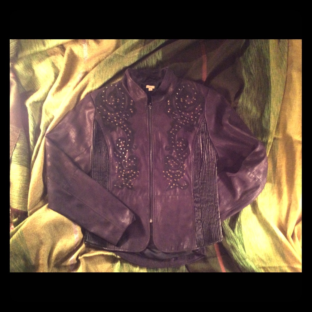 Tailored Fitting Detailed Leather Jacket